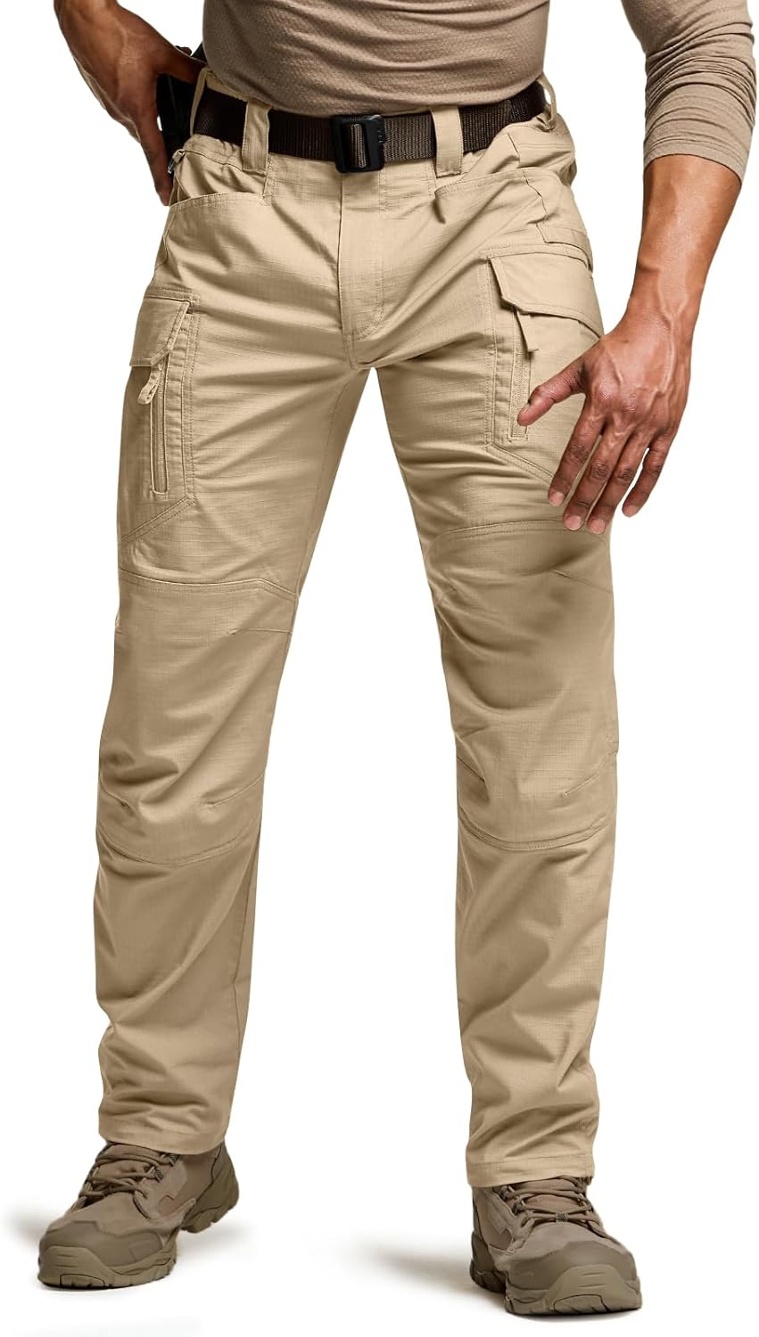 CQR Men's Flex Stretch Tactical Pants for Outdoor Activities