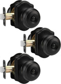 Matte Black Door Knobs Interior Privacy Pack - 3 Pack