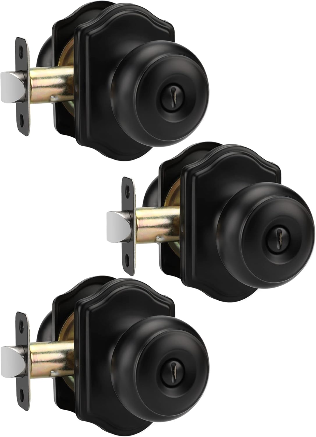Matte Black Door Knobs for Bedroom and Bathroom Privacy Needs