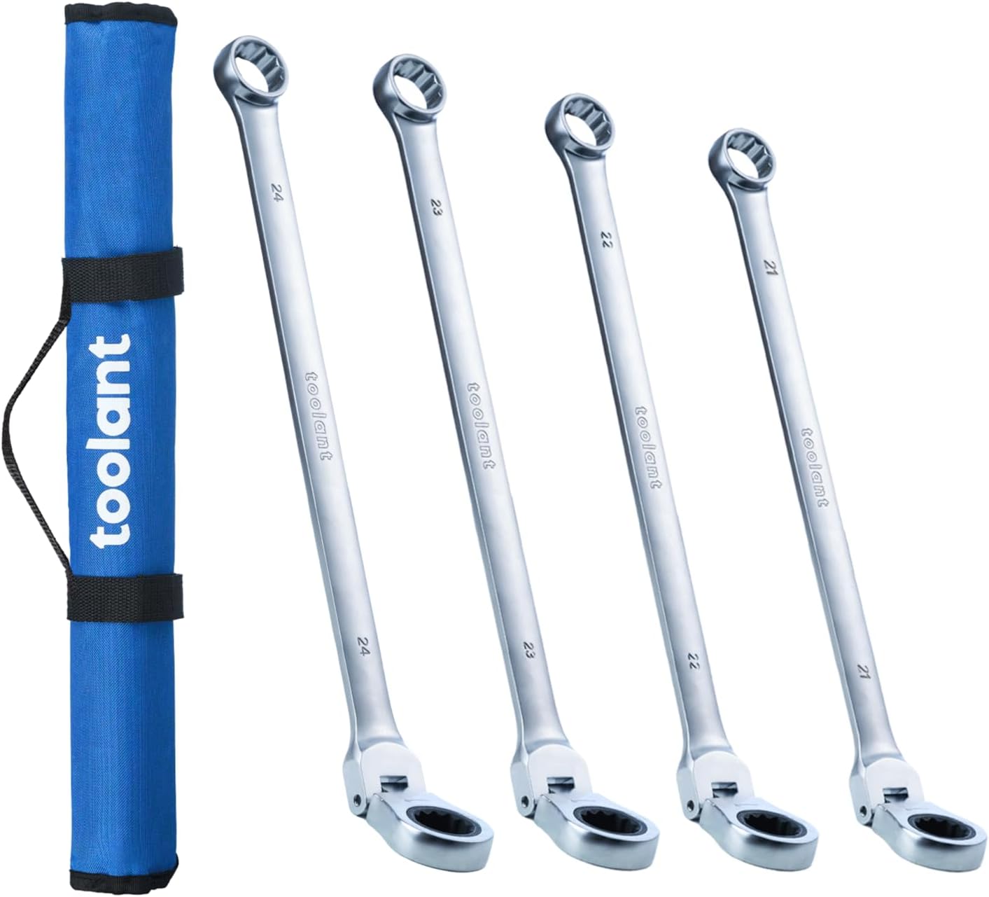 toolant 4PCS Extra Long Ratcheting Wrench Set for Tight Spaces