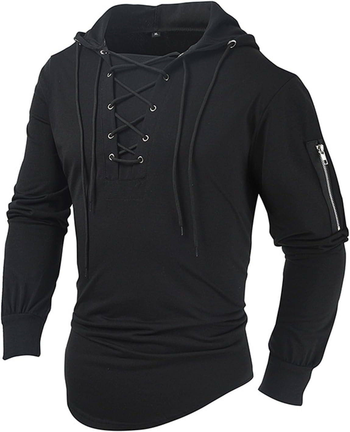 Cozy Lace-Up Hooded Sweater for Men