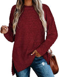 Qearal Women's Long Sleeve Fuzzy Popcorn Knitted Pullover - Cozy Side