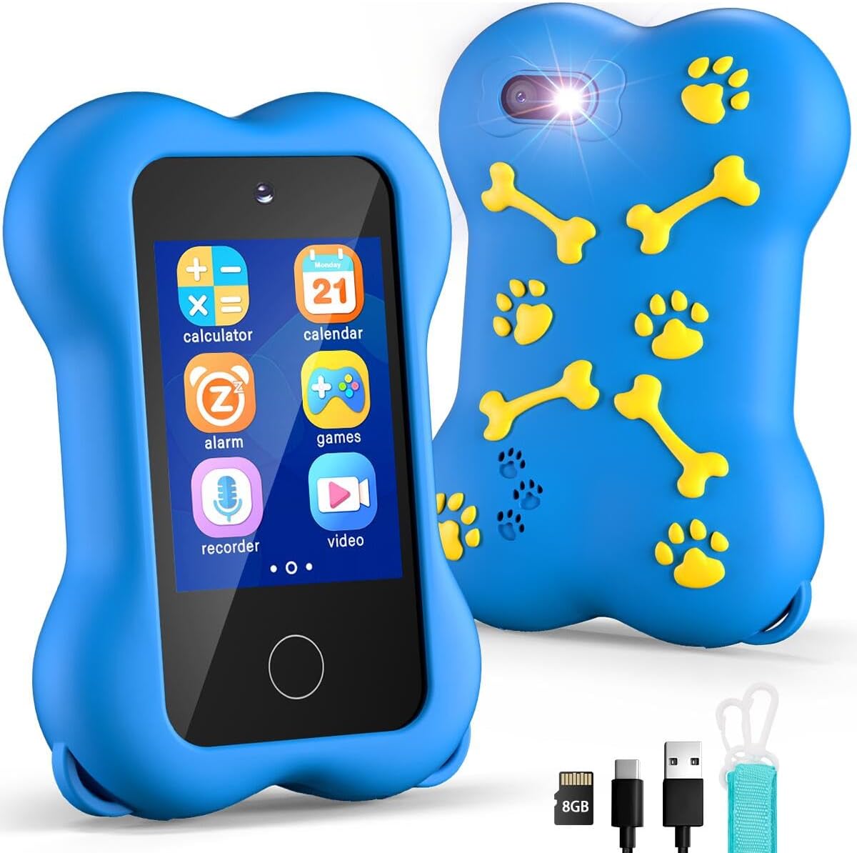 Interactive Kids Smart Toy Phone - HD Camera, Music & Games - Blue