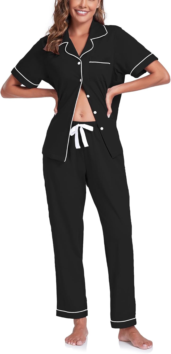 COLORFULLEAF Women's Cotton Pajama Set for Comfort and Style