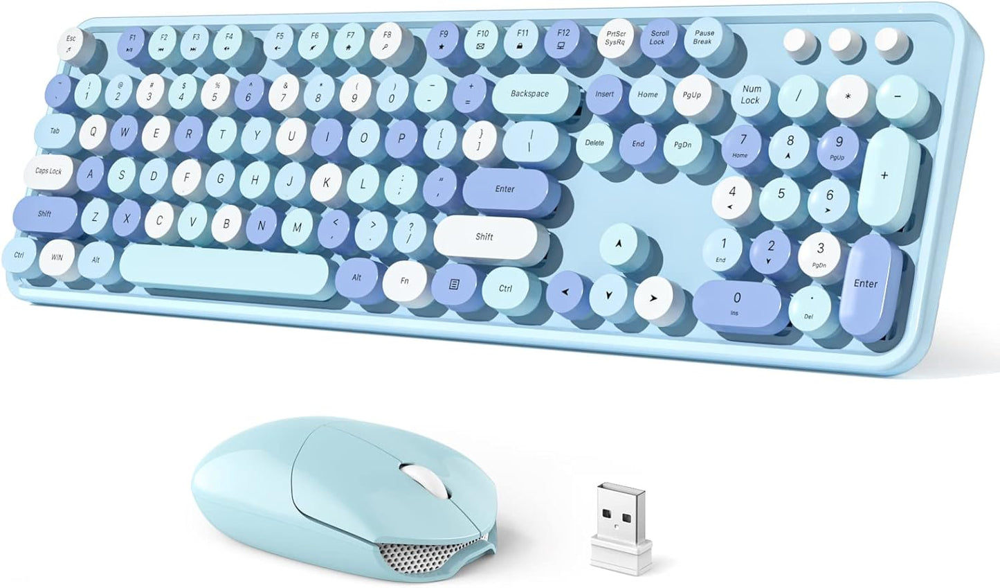 Wireless Keyboard and Mouse Combo for Retro Typing Fun