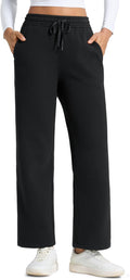 Cotton Fleece Lined Sweatpants Women 28in Inseam - Warm Straight Leg