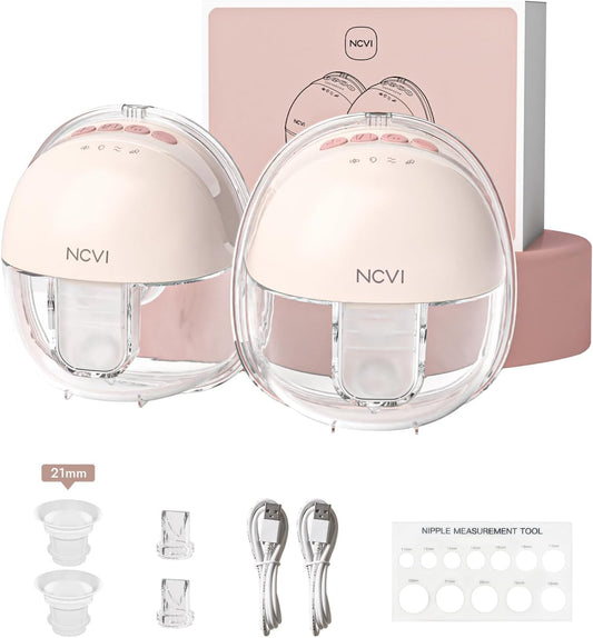 NCVI Wearable Hands Free Breast Pump with 4 Modes & 9 Levels