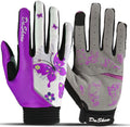 DuShow Pink Floral Cycling Gloves - Gel Padded Touchscreen