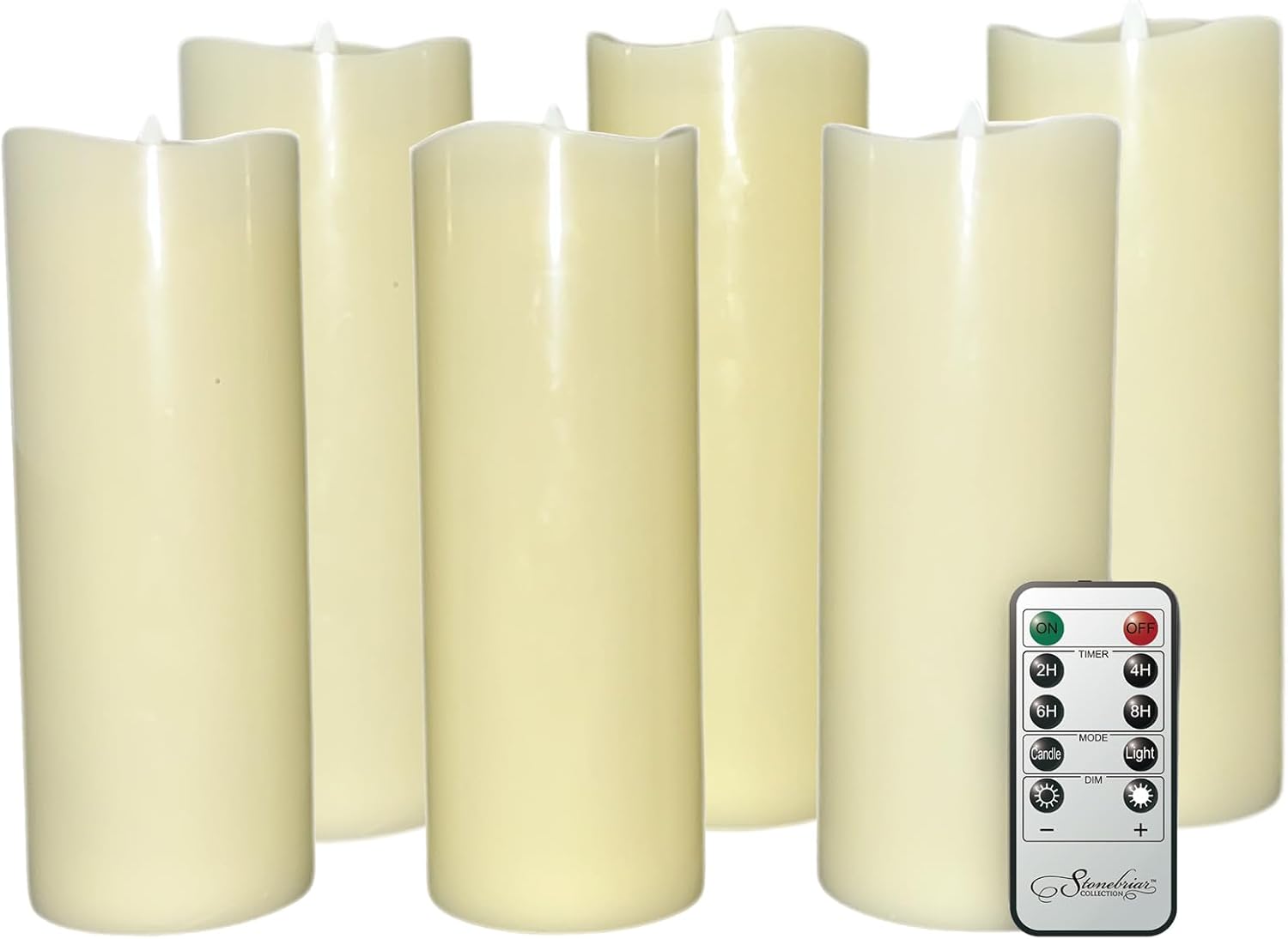 Realistic Flickering LED Pillar Candles with Remote Control
