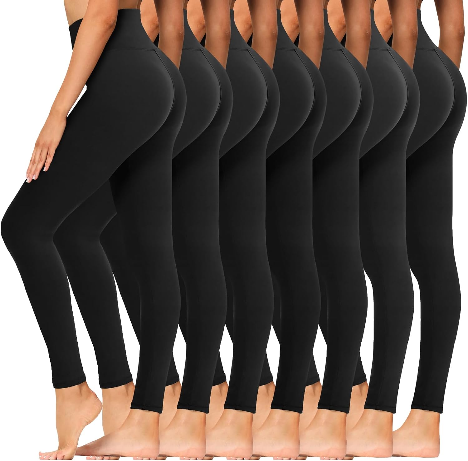 Syrinx 7 Pack Leggings for Women - High Waisted Tummy Control