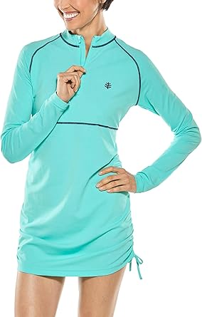 Coolibar UPF 50+ Women's Lawai Ruche Swim Shirt for Sun Protection