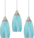 Mini Art Glass Pendant Lights for Kitchen Island - 3 Pack