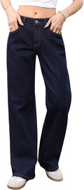Effortlessly Stylish Women's Low-Rise Baggy Jeans by ELLEVEN