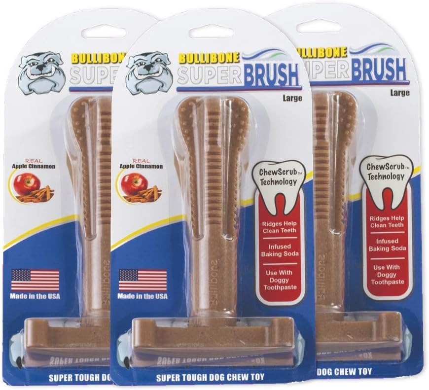 Bullibone SuperBrush Dog Teeth Cleaning Toothbrush Stick for Oral Care