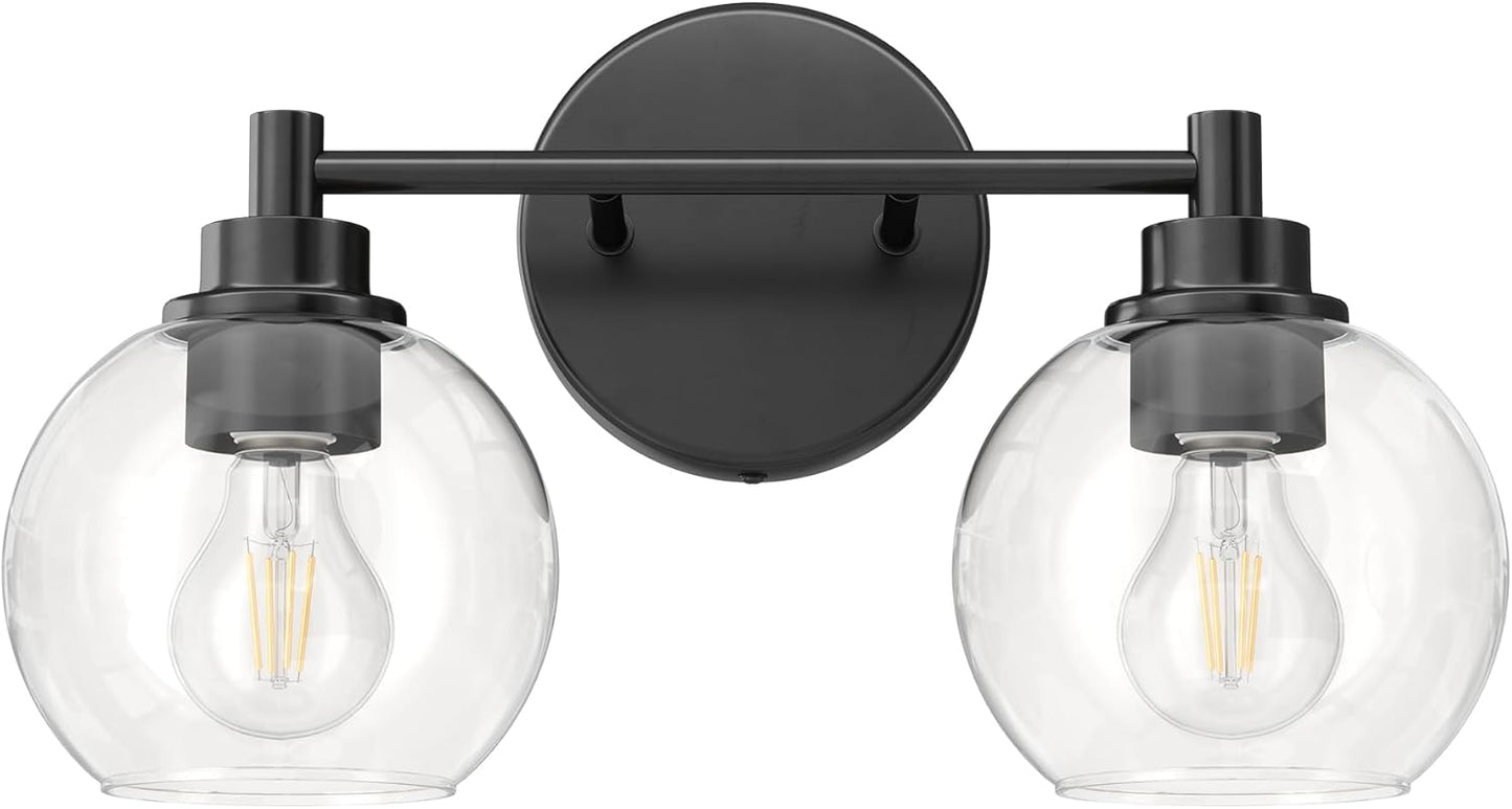 VONLUCE Bathroom Light Fixtures with Globe Glass Shades for Style