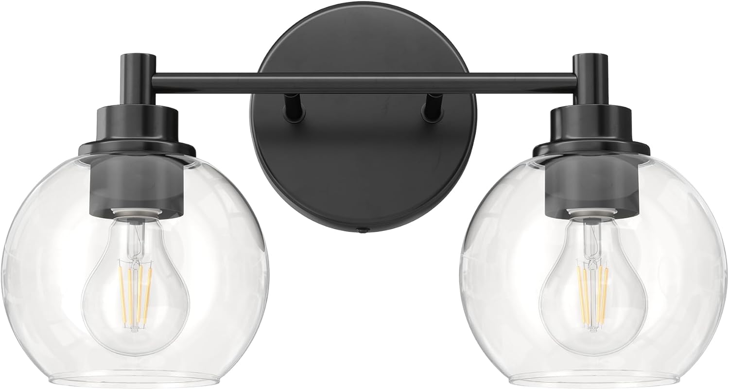 VONLUCE Bathroom Light Fixtures with Globe Glass Shades for Style