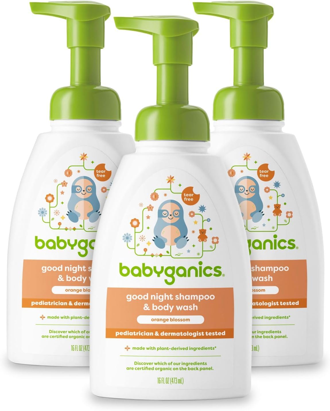 Babyganics Baby Shampoo and Body Wash Pump Bottle for Kids