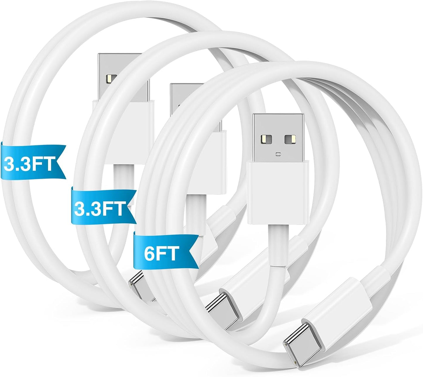 Fast Charge iPhone & USB-C Devices! 3-Pack JERMASAL Cable