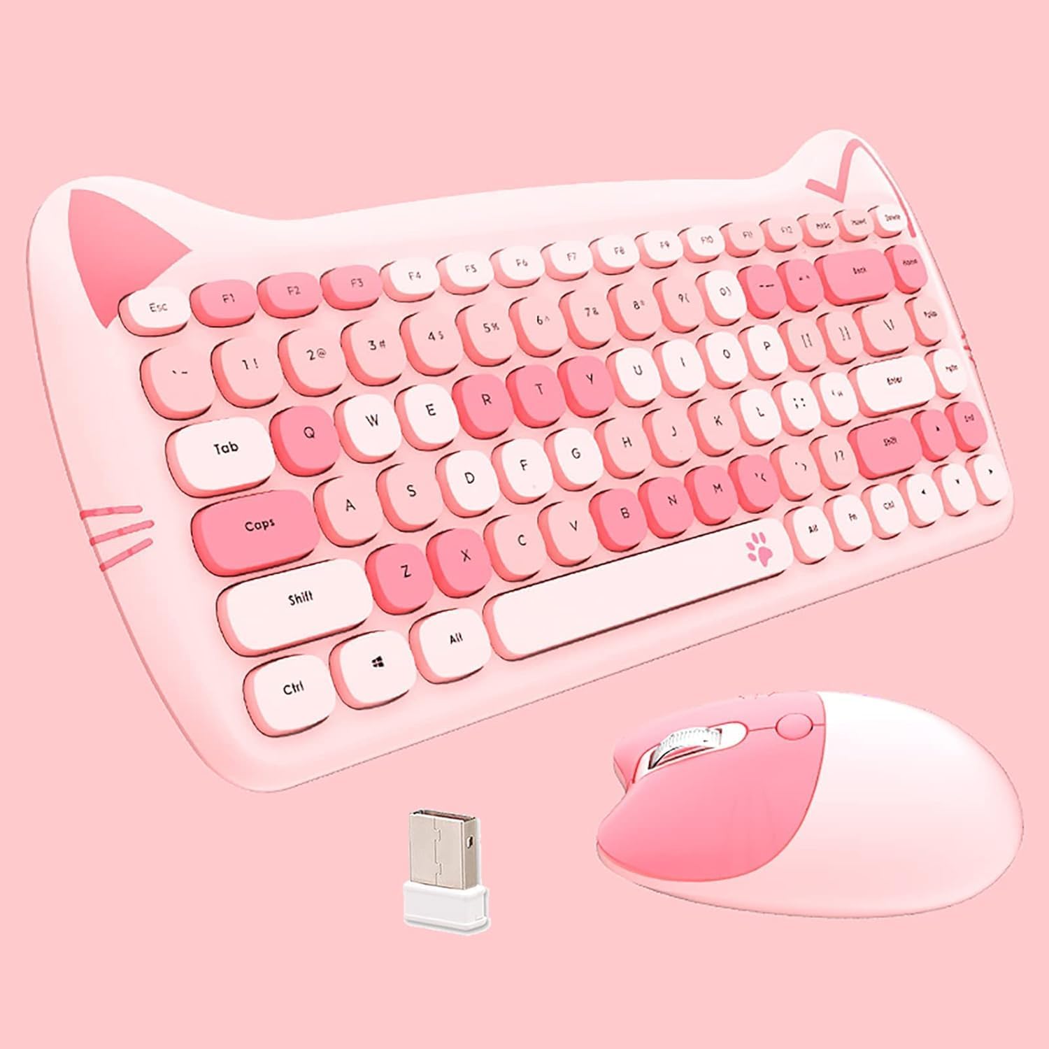 Cute Cat Keyboard and Mouse Combo for PC and Notebook Users