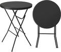 VINGLI 32 in Plastic Folding Round Bar Height Table - Portable