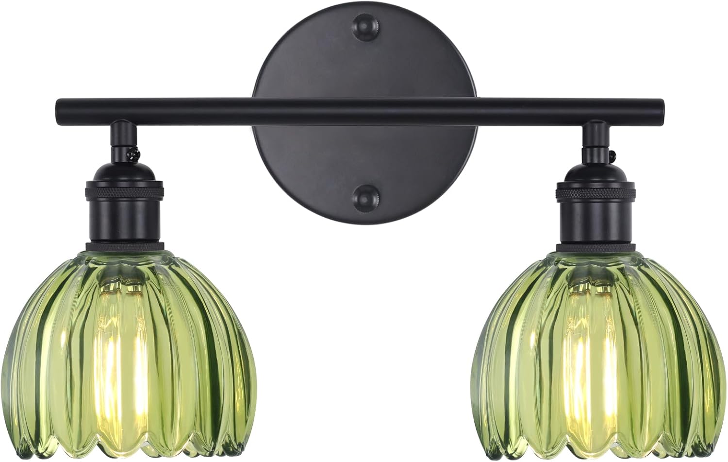 Bathroom Light Fixtures with Green Tulip Glass Shade for Style
