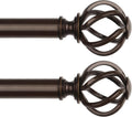 Bronze Curtain Rods 48 to 84 in 2 Pack - Sturdy Telescoping Drapery