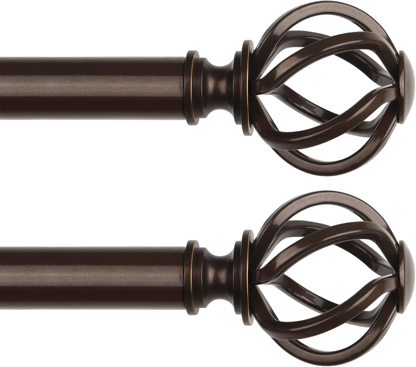 Telescoping Bronze Curtain Rods for Windows 48 to 84 Inch