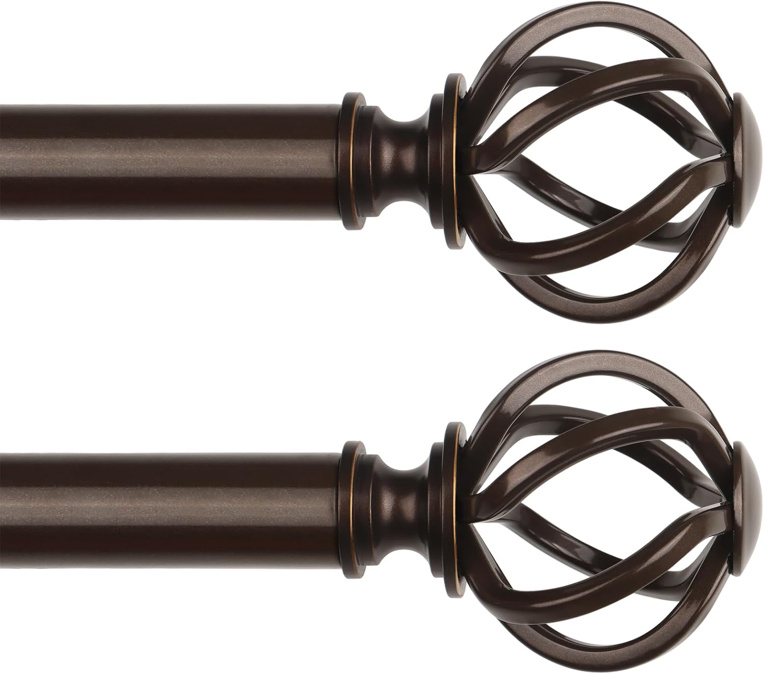 Telescoping Bronze Curtain Rods for Windows 48 to 84 Inch