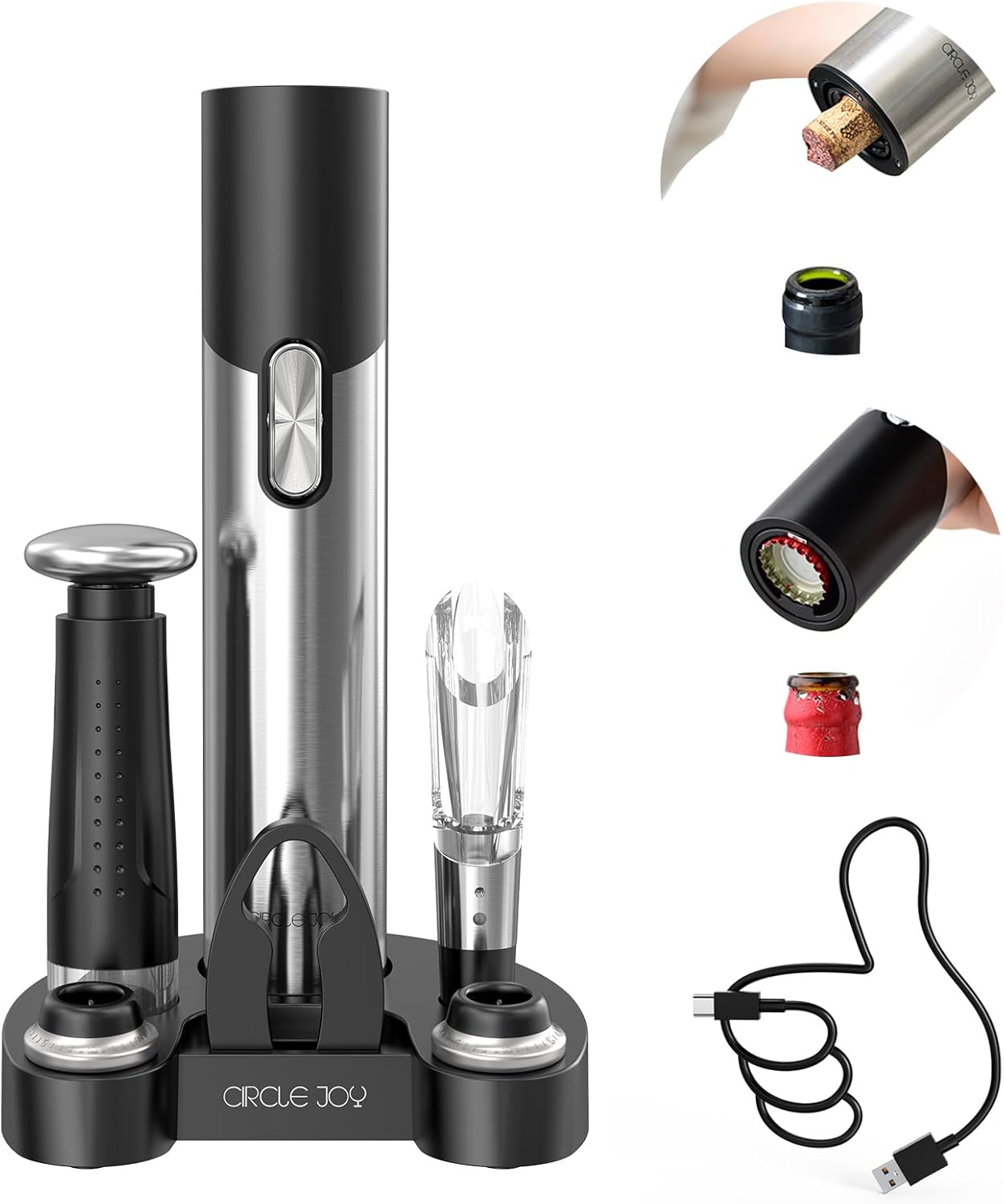 CIRCLE JOY Electric Wine Opener Set for Effortless Wine Enjoyment