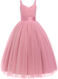 Flower Girls Dress Spaghetti Strap Long A Line - Tulle Princess
