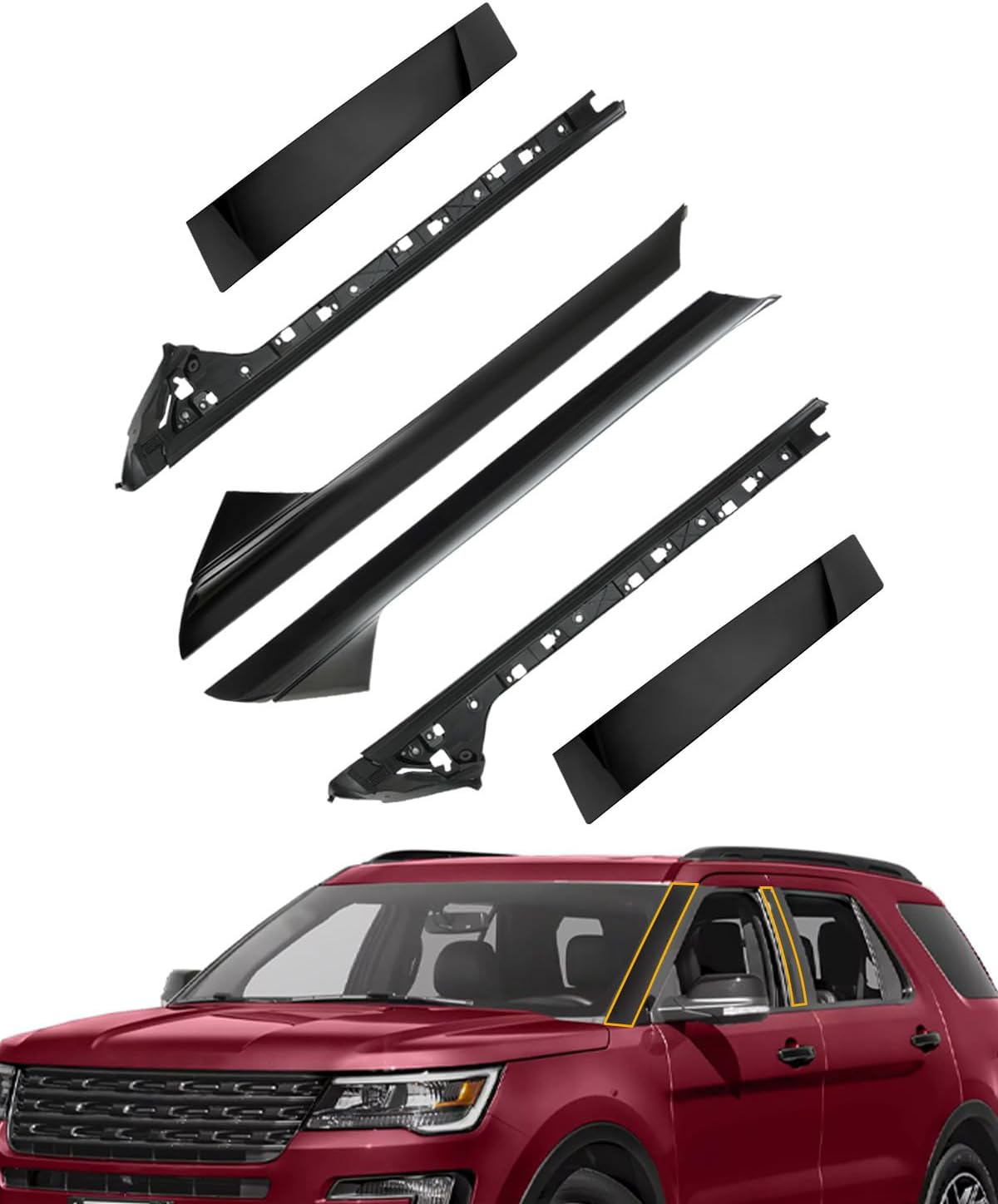Windshield Trim Molding Set for 2011-2016 Ford Explorer Vehicles
