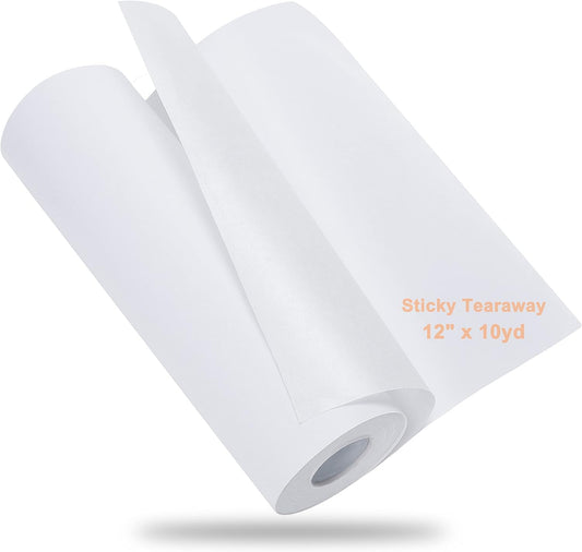 Sticky Self-Adhesive Embroidery Stabilizer - Medium Weight, 12x10Yd