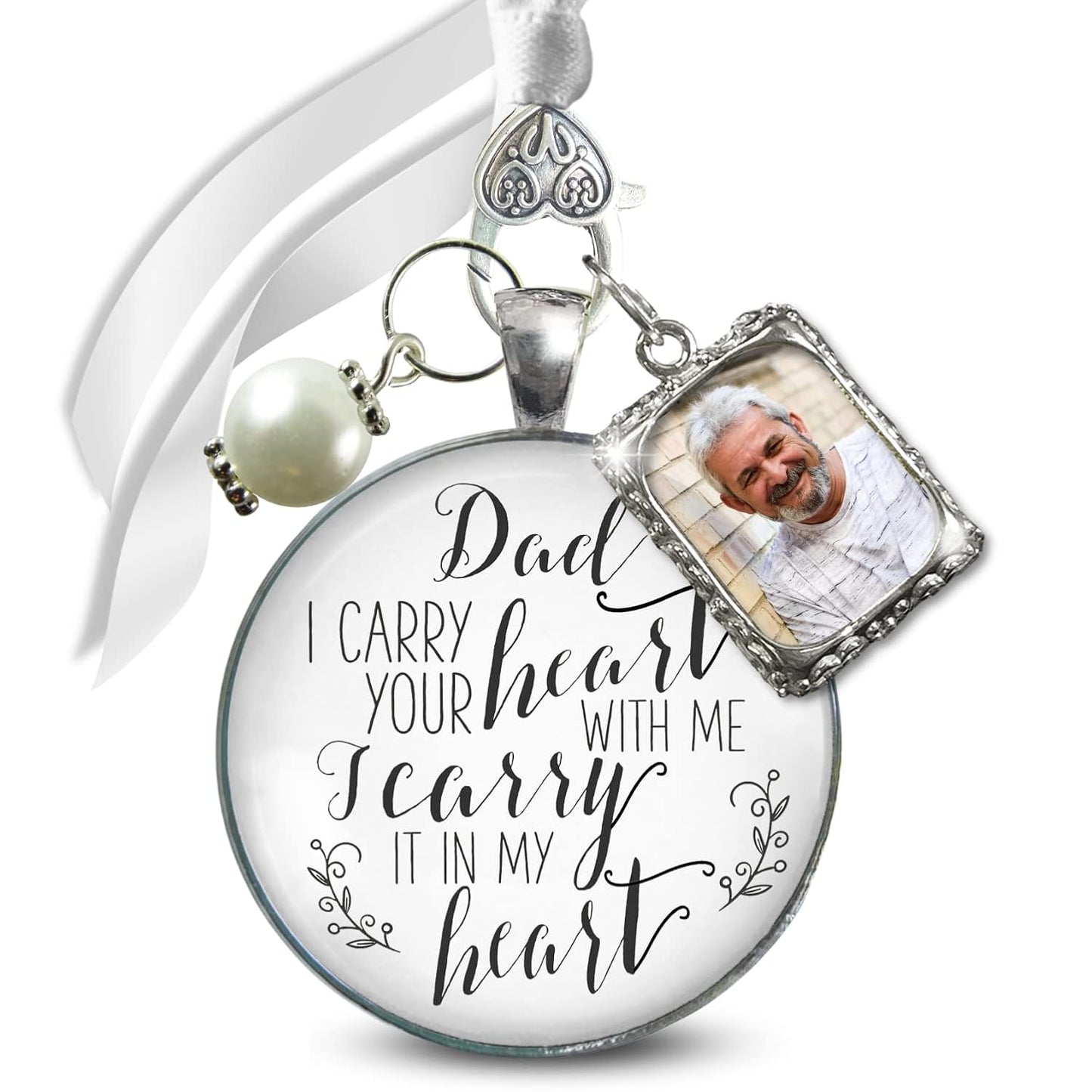 Wedding Bouquet Charm Memorial Dad I Carry You In My Heart