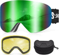 Ski Goggles Frameless Snowboard Goggles with 2 UV400 Lenses - Clear