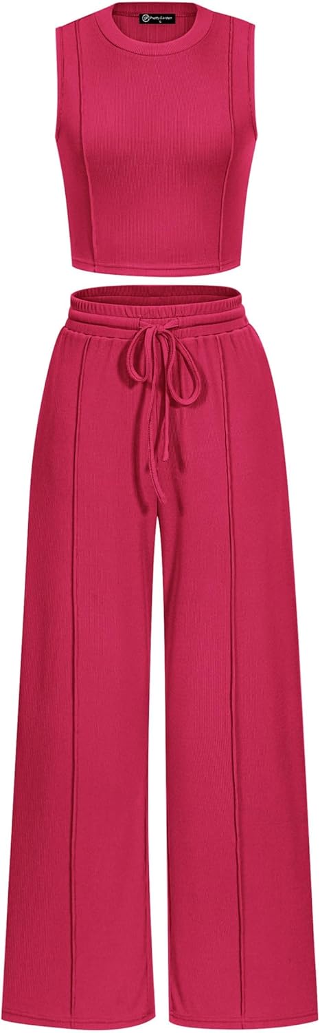 PRETTYGARDEN Women's Summer 2 Piece Loungewear Set for Comfort