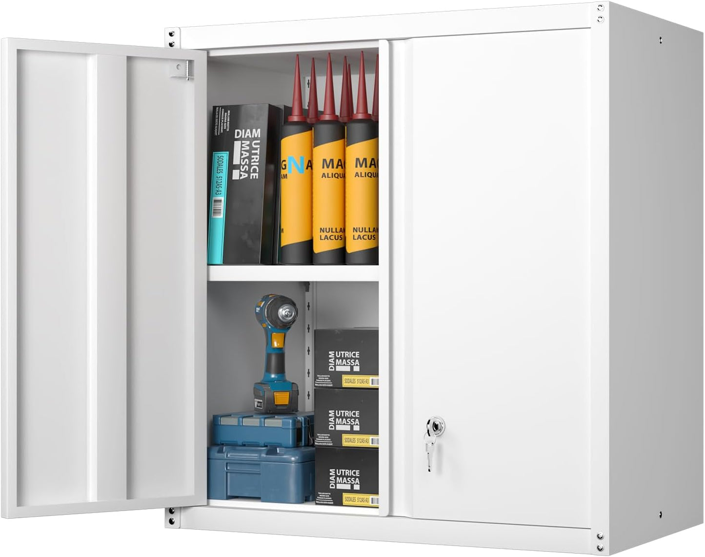 GREATMEET Metal Wall Cabinet for Garage Storage Solutions