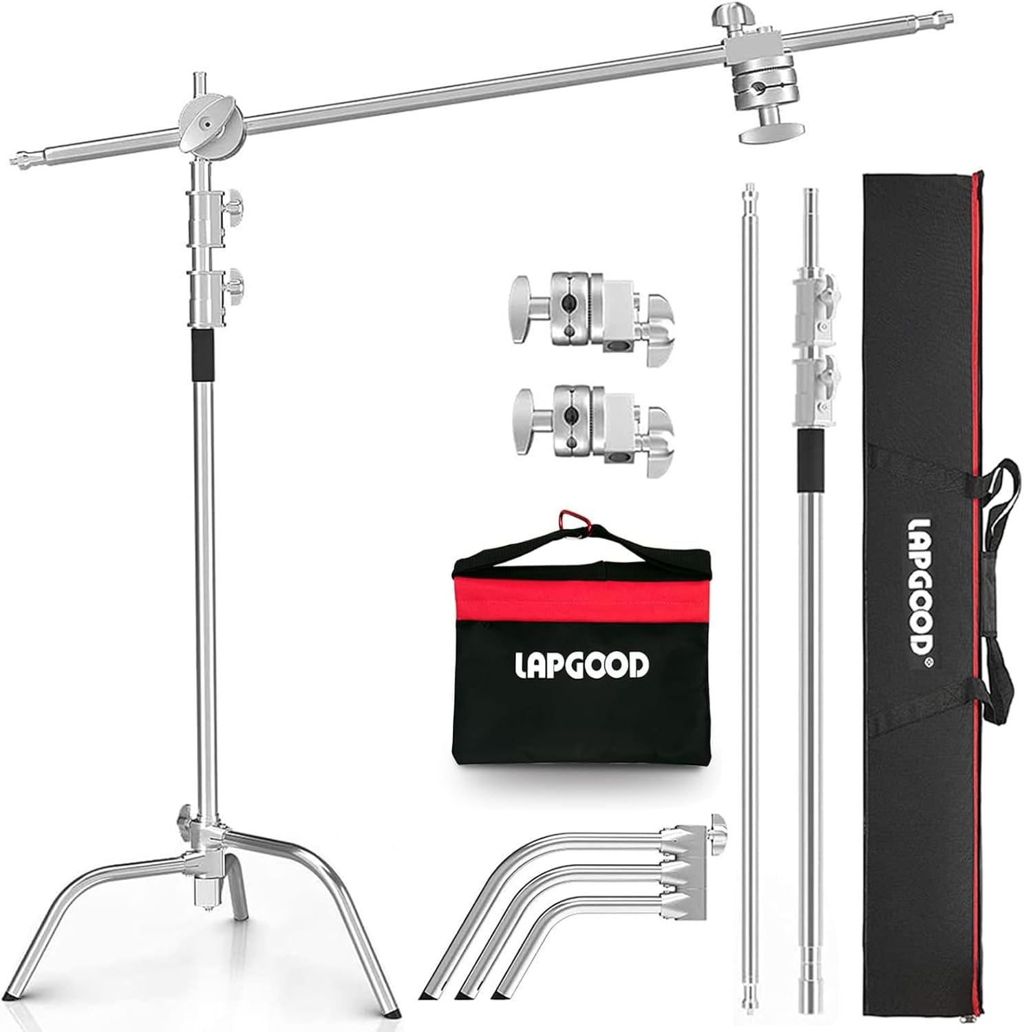 Stainless Steel Heavy Duty C-Stand with Boom Arm for Photography