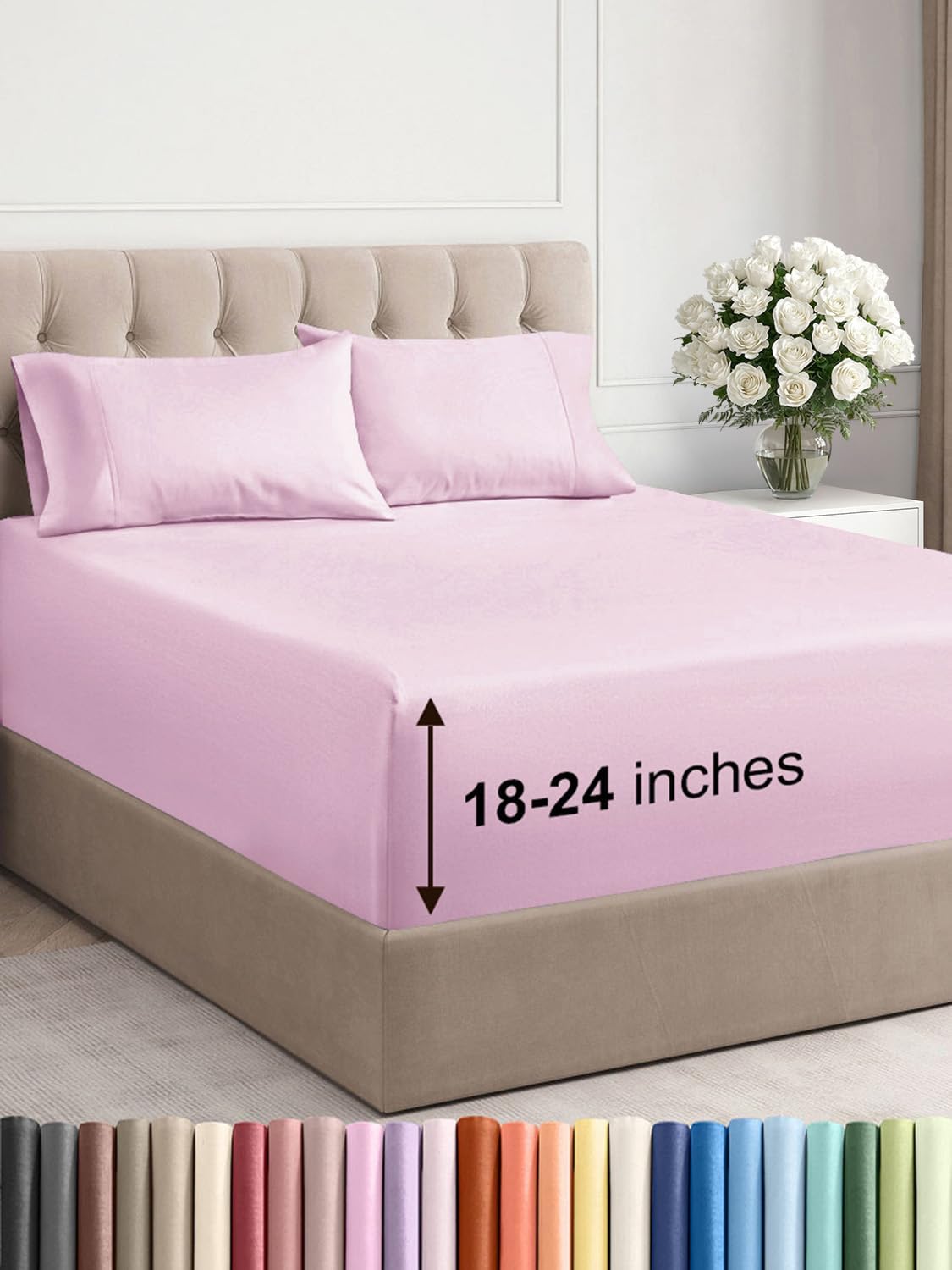 Extra Deep Pocket King Sheets Set - Soft & Breathable Comfort