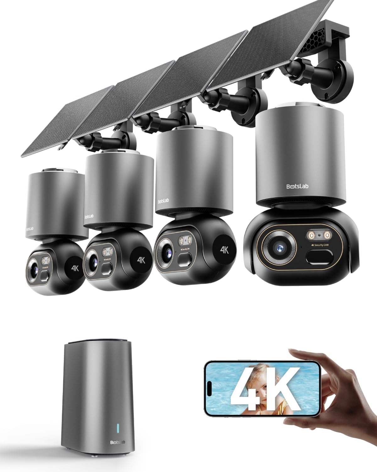 BOTSLAB Wireless Outdoor Security Cameras with 4K Night Vision