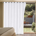 Linen Blackout Curtains 100% Blackout Patio Door Panel - Pure White