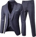 3-Piece Mens Slim Fit Suit in Polyester - Notched Lapel Set