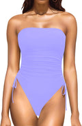 Strapless One Piece Swimsuit Tummy Control Bandeau - Cheeky Fit This