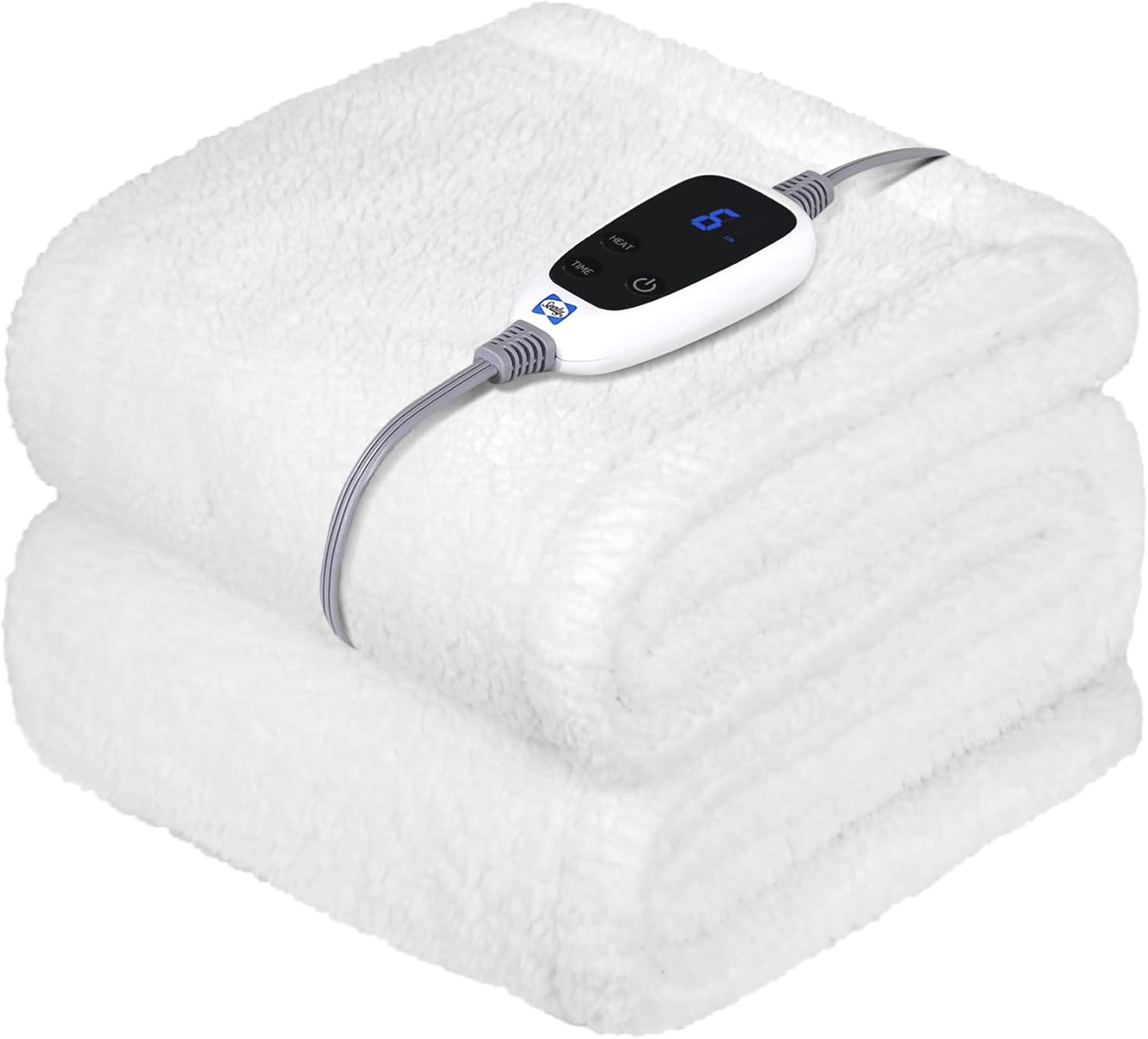 Sealy Electric Blanket Heated Throw 50x60 Soft Cozy Sherpa