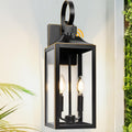 Large Dusk to Dawn Outdoor Lighting 19in Black Wall Mount - Auto