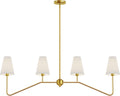 47 in 4-Light Linear Kitchen Island Lighting Fixture - Polished Gold