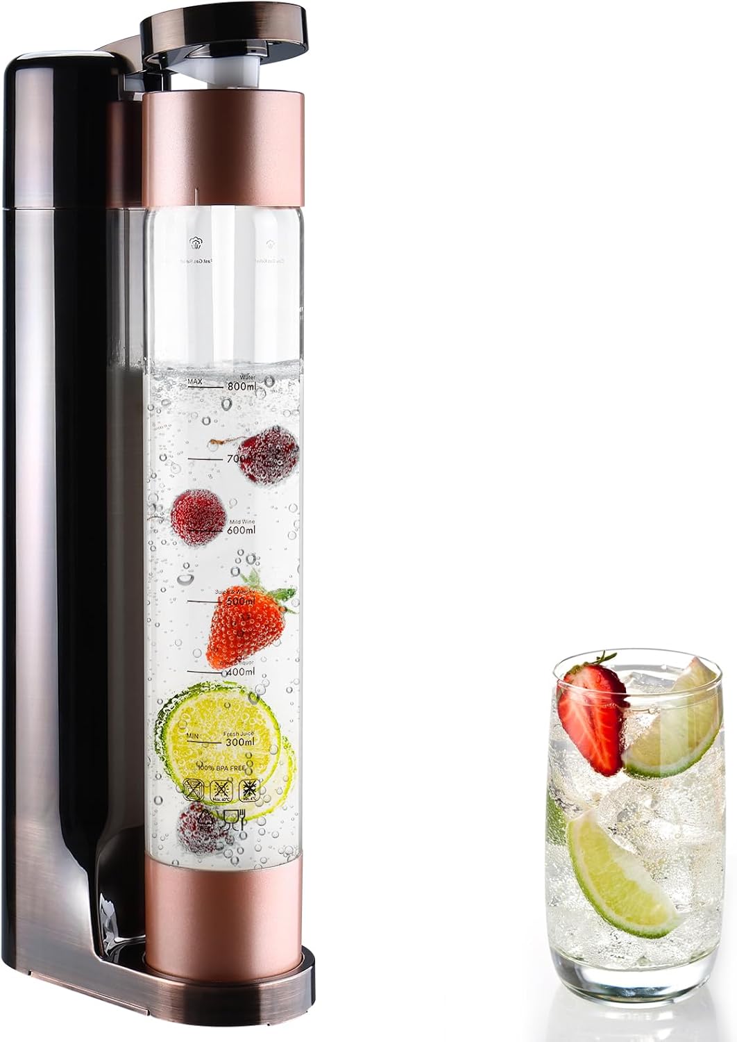 Sparkling Soda Maker + BPA Free Bottle - Refreshing Cocktails!