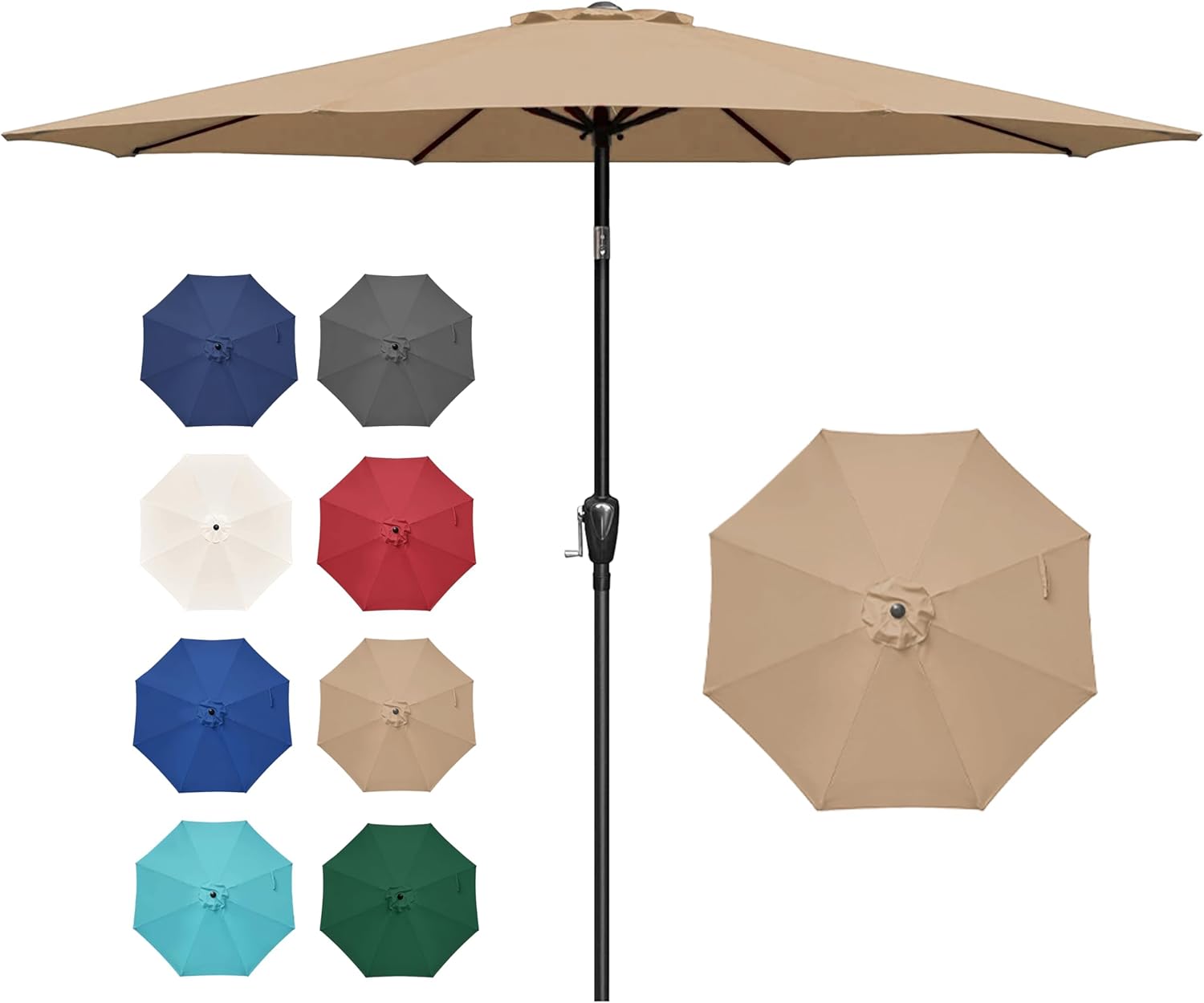 9ft Patio Umbrella with Push Button Tilt for Outdoor Use