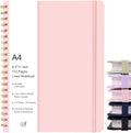 Spiral Notebook 8.5 x 11 A4 Lined Large Pink Notebook - Durable