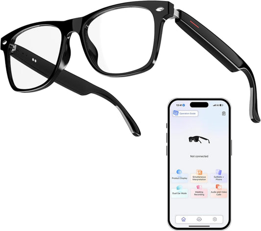 Smart Glasses with AI Translation and Bluetooth Headphones