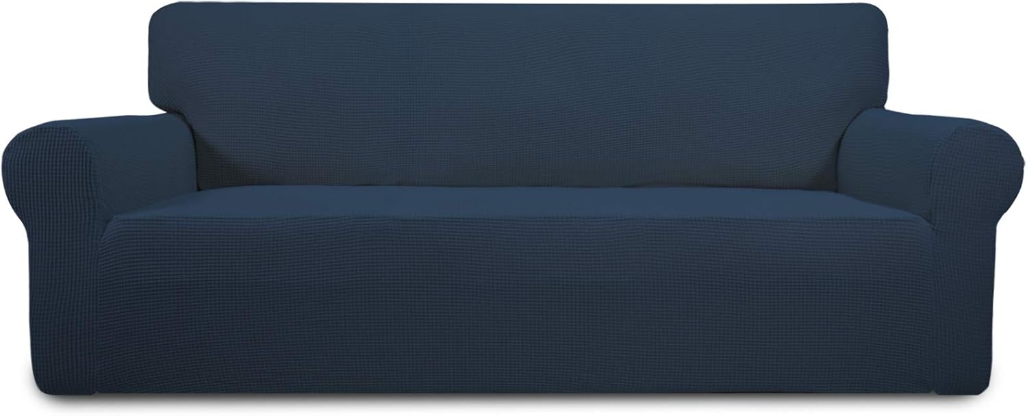 PureFit Stretch Sofa Slipcover for Kids, Dark Blue Non Slip